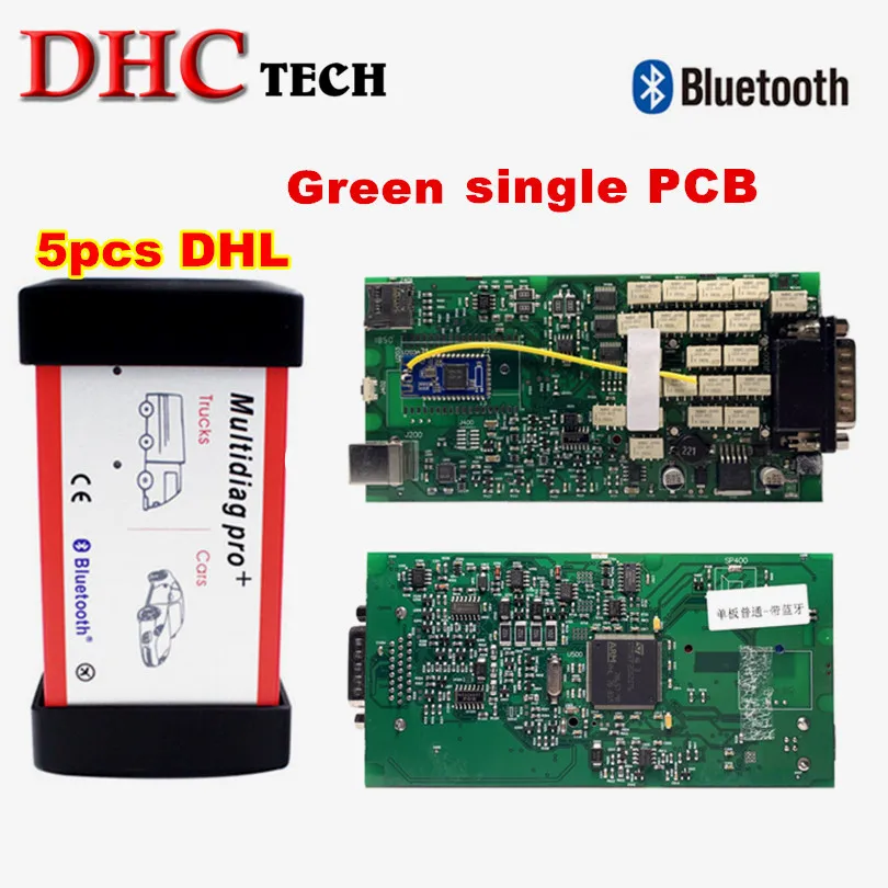 5 шт. DHL обычный одноплатный Профессиональный мультидиагностический Bluetooth новейший,00 Версия OBD2 автомобильный грузовик диагностический инструмент mvd TCS