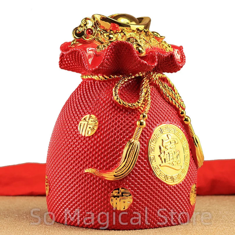 

Money Gather Bag Ornament Table Decorations Home Bring Good Luck Fortune Living Room Feng Shui With Bring Wealth Gift