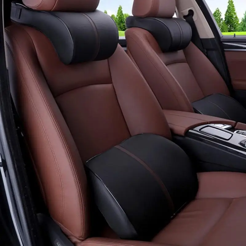 

Car Headrest Neck Cushion Cushion Car Leather Memory Foam Pillow Car Seat Support Pillow Car Styling Accessories