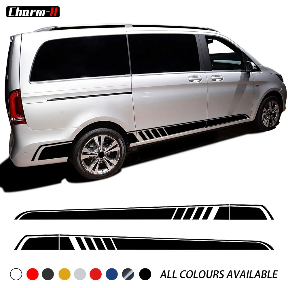2pcs For Mercedes Benz Vito V Class W447 2014 2018 Amg Edition Car Styling Side Sticker Decal Side Skirt Stripes Vinyl Decals Car Stickers Aliexpress