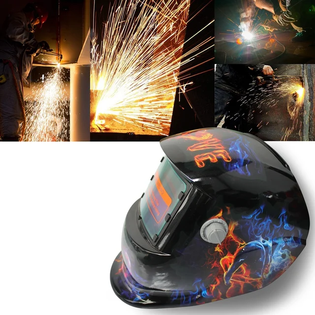 US $25.29  2018 New Pro Solar Welder Mask Auto-Darkening Welding Helmet Pattern flame Love