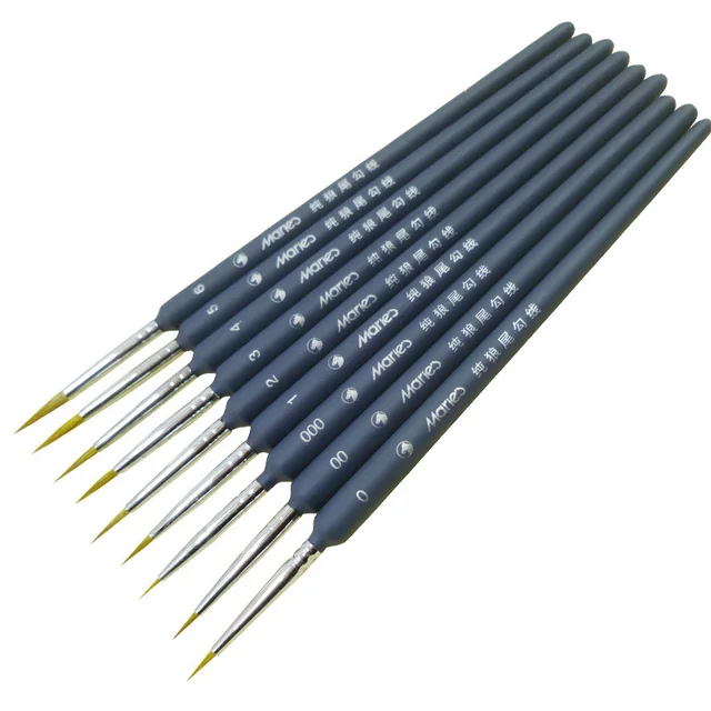 Számfestés Kefe Miniatűr Festékkefe Szett Professzionális Nejlon Számú Festő Horog Vonal Toll Kézzel Festett A3 - Image 4