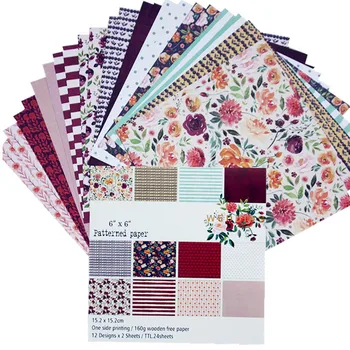 

6"x 6" 24 Sheets /pack cutting dies paper Scrapbooking paper pack handmade craft paper craft Background pad