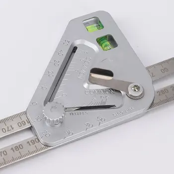 

Multifunctional Angle With Horizontal Liquid Bubble Triangle Ruler Level ABS 430 Stainless Steel Woodworking Measuring Tools