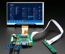 Monitor LCD TFT de 7 pulgadas, pantalla de 1024x600 con placa de Control remoto, 2AV, HDMI, VGA, para Lattepanda,Raspberry Pi Banana