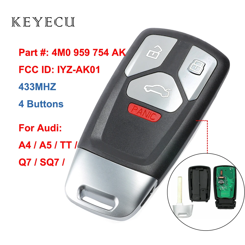 AUDI KEYLESS ENTRY REMOTE17 AND NEWER MODELS OEM AUTHENTIC 754AK MODEL AK01 AUDI KEYLESS ENTRY REMOTE17 AND NEWER MODELS OEM AUTHENTIC 754AK MODEL AK01
