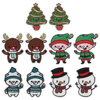 

1 Set 10 Pcs Christmas Cartoon Clothes Bag Embroidered Patches (Assorted Color)
