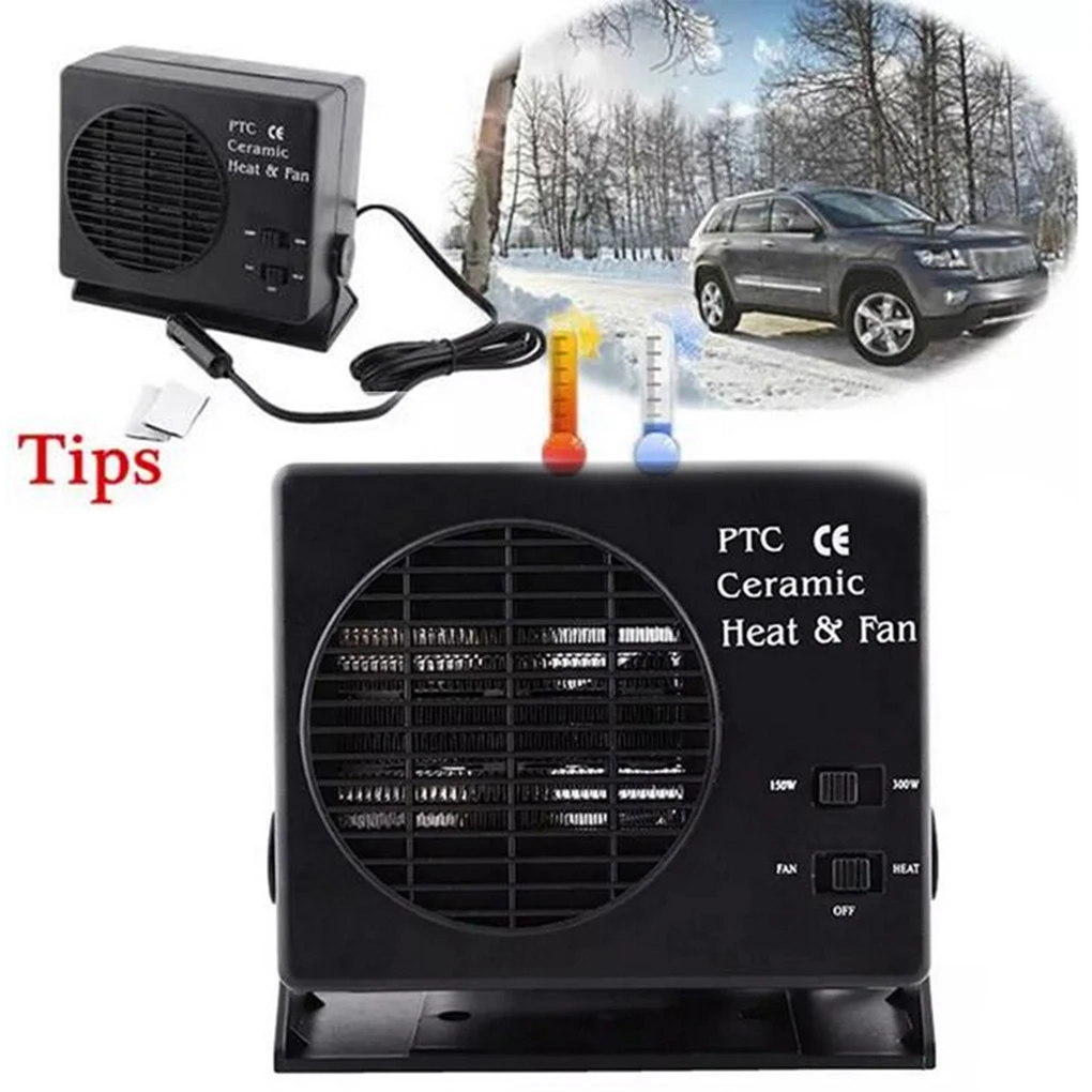 12V портативный автомобильный обогреватель 150/300W Нагревательный охлаждающий вентилятор лобовое стекло Defogging defoster Demister