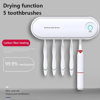 

1Pcs Without Punching Toothbrush Ultraviolet Holder Sterilization Drying Toothbrush Rack Household Bathroom Accessories Set 5V