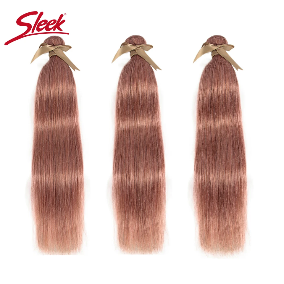 Sleek Mink Blue Orange Blonde Color Malaysian Straight Hair Weave Bundles 8 To 26 Inches Hair Extension Bugha Style ing