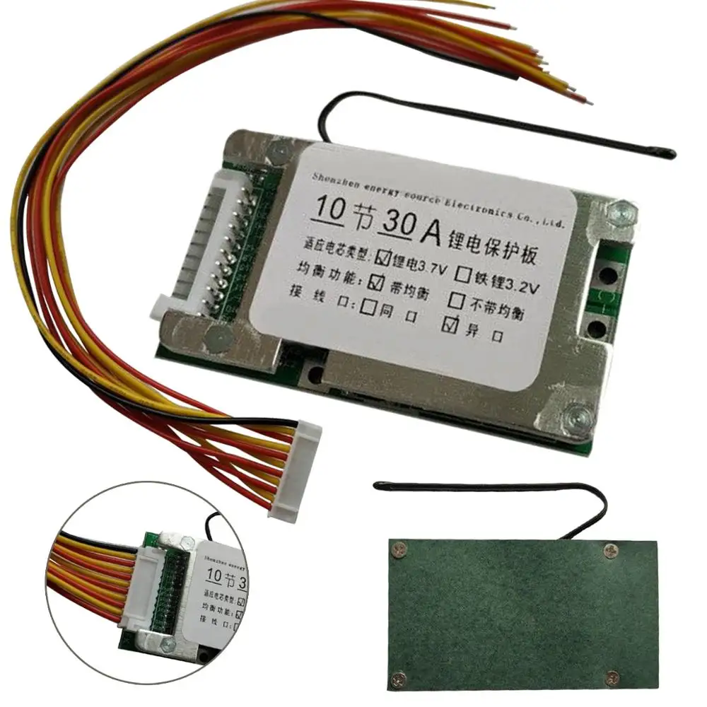 10S 36V 30A Bordo di Protezione 18650 Bordo di Protezione Della Batteria Li-Ion BMS PCB con Equilibrio per Auto Elettrica Inverter