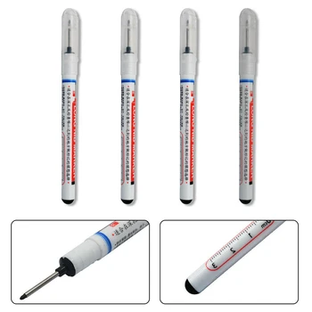 

Carpenters Pen Long Nib Marker Pen Deep Hole Carpenters Leads Marker Pencil Smudge-proof Quick-drying Waterproof Ink Black
