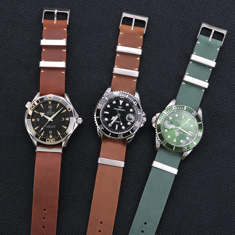 18mm 20mm 22mm 24mm Genuine Leather Watch Strap Crazy Horse Leather Watch Strap Handmade Watch Band Replacement Wristband