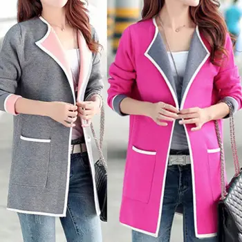 

Spring Sweater Cardigans Women Plus Size Women Solid Color Long Sleeve Pockets Cardigan Loose Knitted Coat Clothes Female Coat