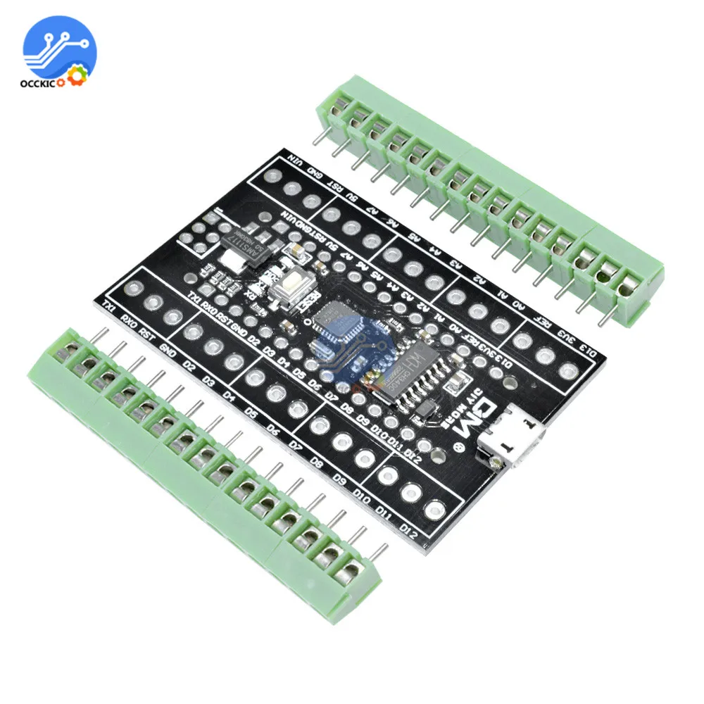 Buy CH340 2 in 1 USB Driver Terminal Adapter Atmega328P Nano 3.0 V3.0 Micro Controller Module For Arduino Expansion Board