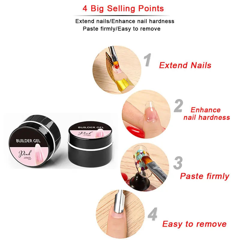 15 мл акриловый полигель для наращивания быстро строительный Гель лак прозрачный