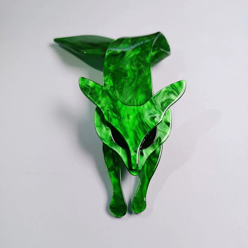 Fant&jack limted brooches for women acrylic Fox pin large brooch pins for clothing - Окраска металла: Покрытие из розового золота