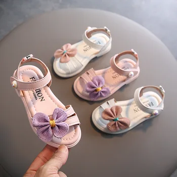 

2020 Summer New Casual Children's Beach Shoes 2 Colors Children's Baby Shoes Girl's Sandals Bow Princess Shoes