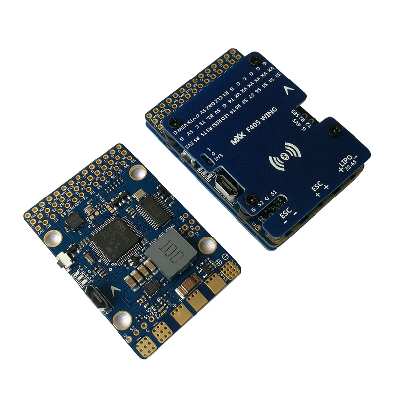 

Hot 1Pc F405-wing INAV Flight Control F4+OSD Integrated Bluetooth PDB APM 6-channel Servo Output BEC Parts for Aircraft