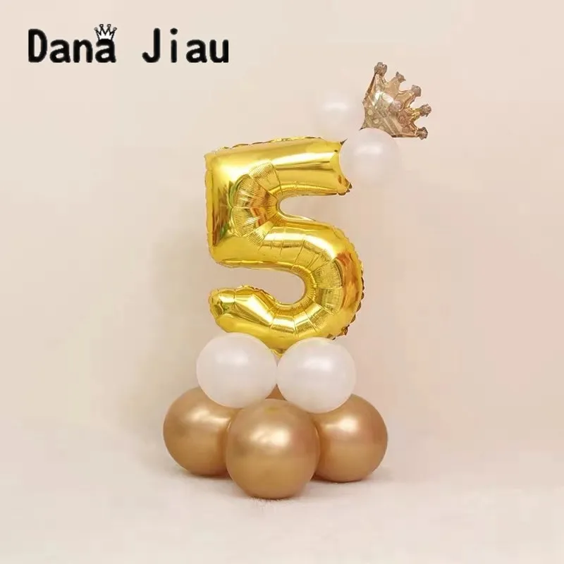 Danajiau 32 дюйма количество золотые воздушные шары из фольги в виде цифр Набор Дети День Рождения вечерние для украшения детского душа счастливый новогодний латексный шар - Цвет: 5
