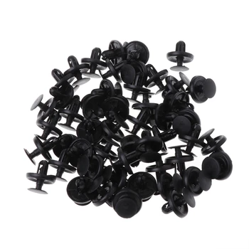 

50 Pcs Black Car Door Fender Trunk Fastener Panel Clips Rivet For Toyota Camry Reiz Rav4