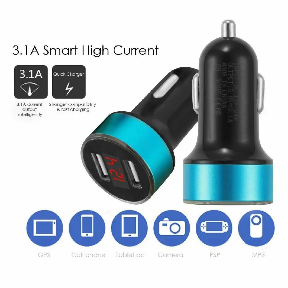 

Car Cigarette Charger Lighter Digital LED Voltmeter 12V/24V Fast Automoble Charger USB Power Adapter car Accessories
