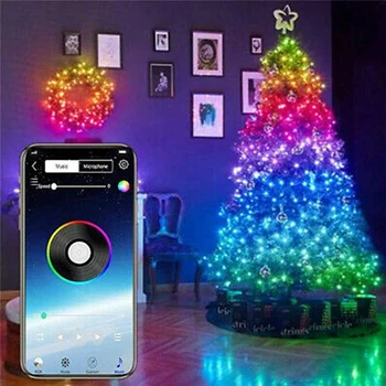 

LED Fairy Lights String Lights RGB String Lights APP Sync Music Starry Light Bluetooth Twinkle Light Christmas Decoration