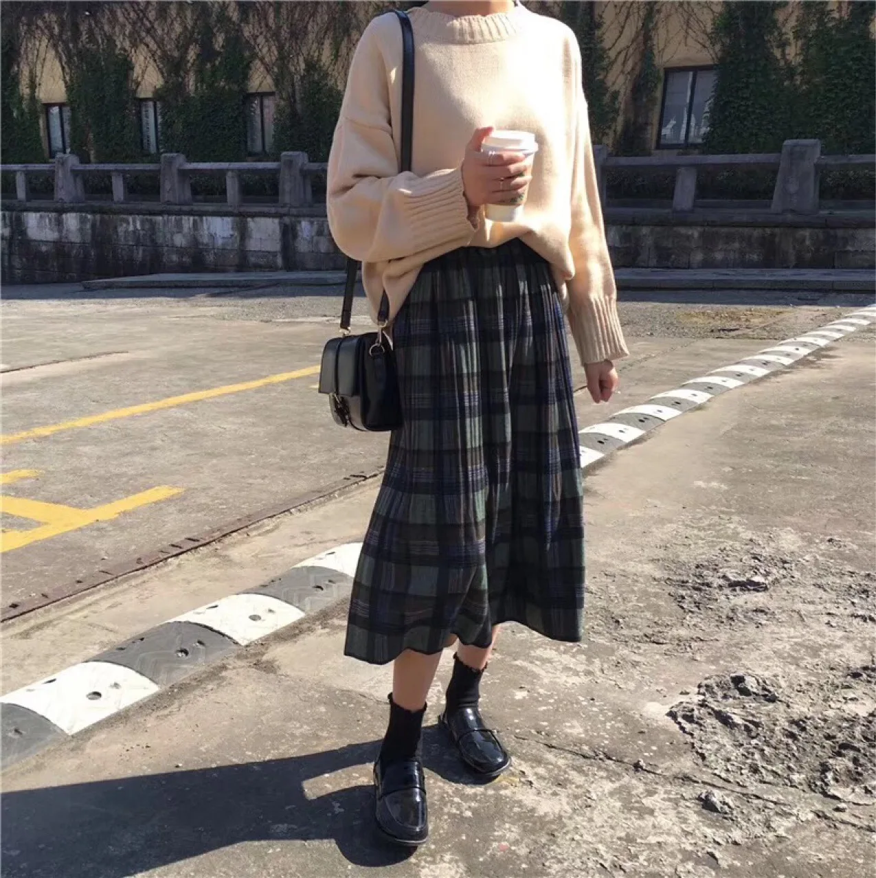 Skirts Womens Clothes High Waisted Plaid Skirt Women Skirts 2019 Japanese Style Midi Skirt Winter Woolen Wild