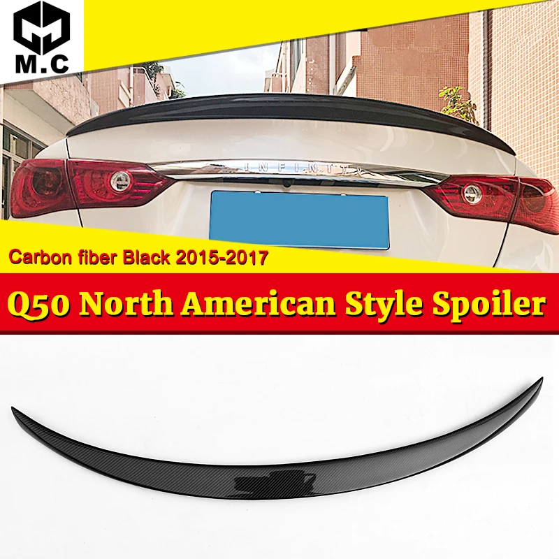 

Fit For infiniti Q50 North American Style Spoiler High-quality Carbon Rear Frunk Spoiler Wing Lip car styling Auto Part 2015-in