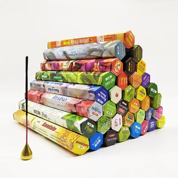 

Fragrances Mixed Indian Incense Sticks White Sage Scents for Home 6 Boxes/lot Bulk Living Room Lavender with Incense Burner