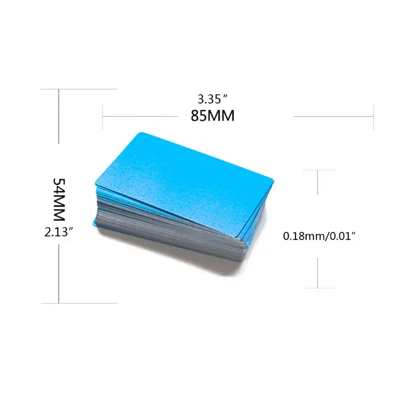 Blank Engraved DIY Metal Smooth Business Visiting Name Cards 100Pcs Aluminium Alloy Business Card Display business cards