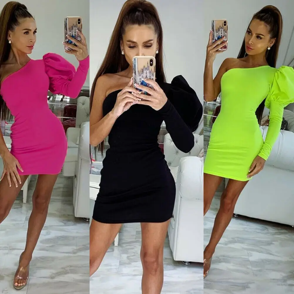 Новые женские короткие платья с длинным рукавом и открытыми плечами модное мини