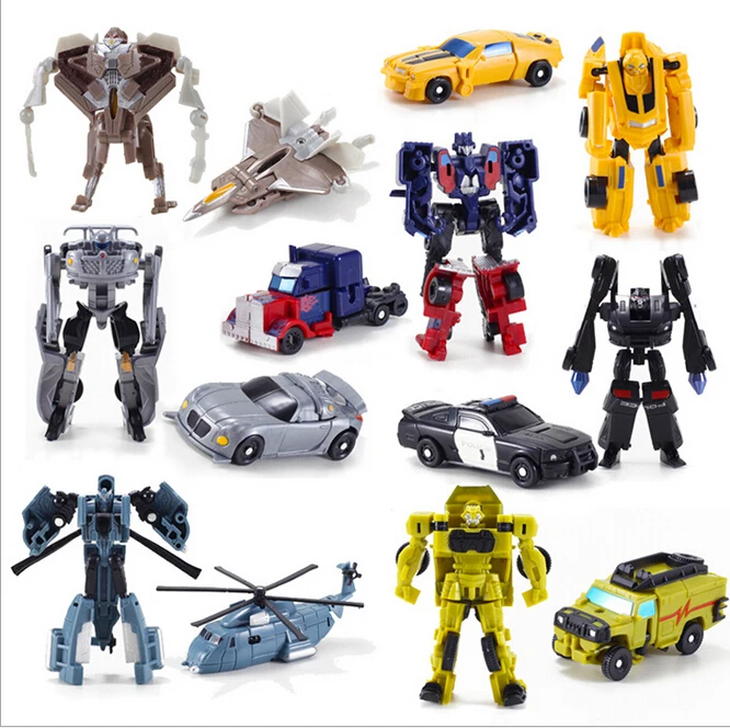 7-10CM Transformation Model Robot Toys Car Kids Classic Plastic Toys Action & Toy Figures Plastic Education Boy'S Gift I0302