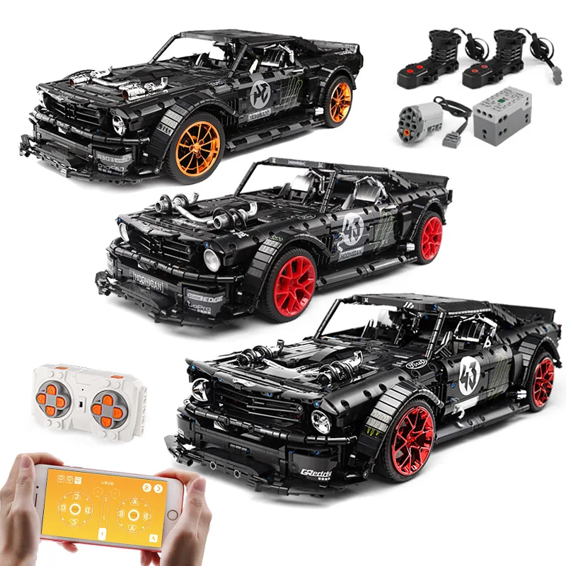 Совместимость Lepining Technic RC Ford Mustang Hoonicorn RTR V2 городской автомобиль MOC 22970 Led Кирпичи