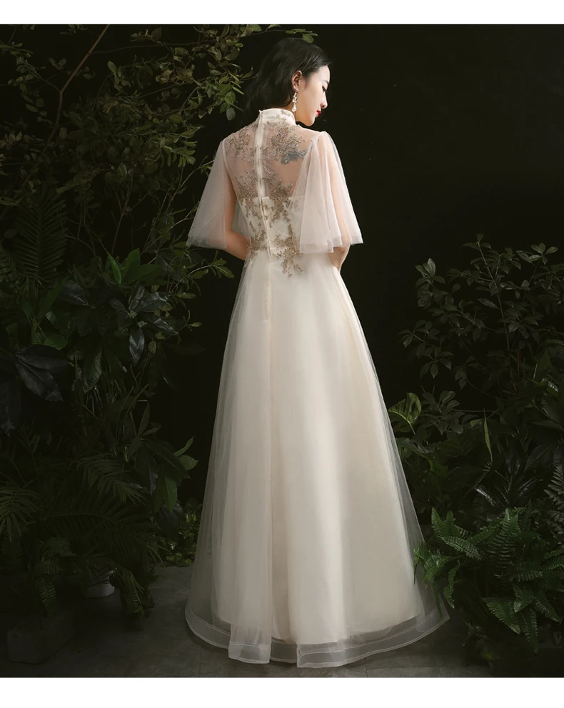 Robe de soiree цвета шампанского, тюлевые женские вечерние платья для банкета, Длинные вечерние платья, vestido de festa размера плюс, на заказ, платье для выпускного вечера