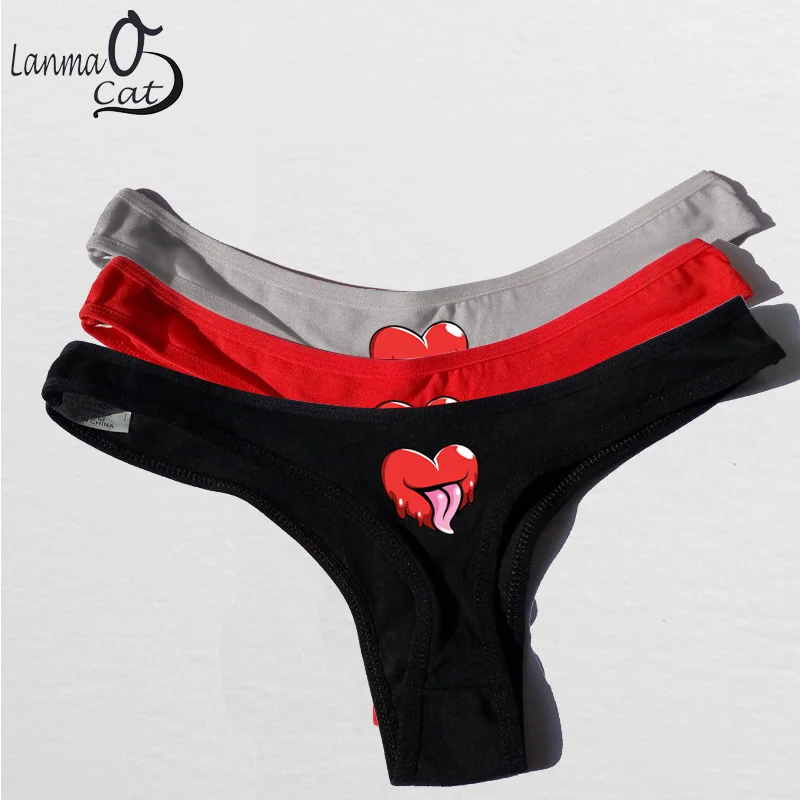 Стринги женские хлопковые дышащие с принтом горячая распродажа | Женская одежда
