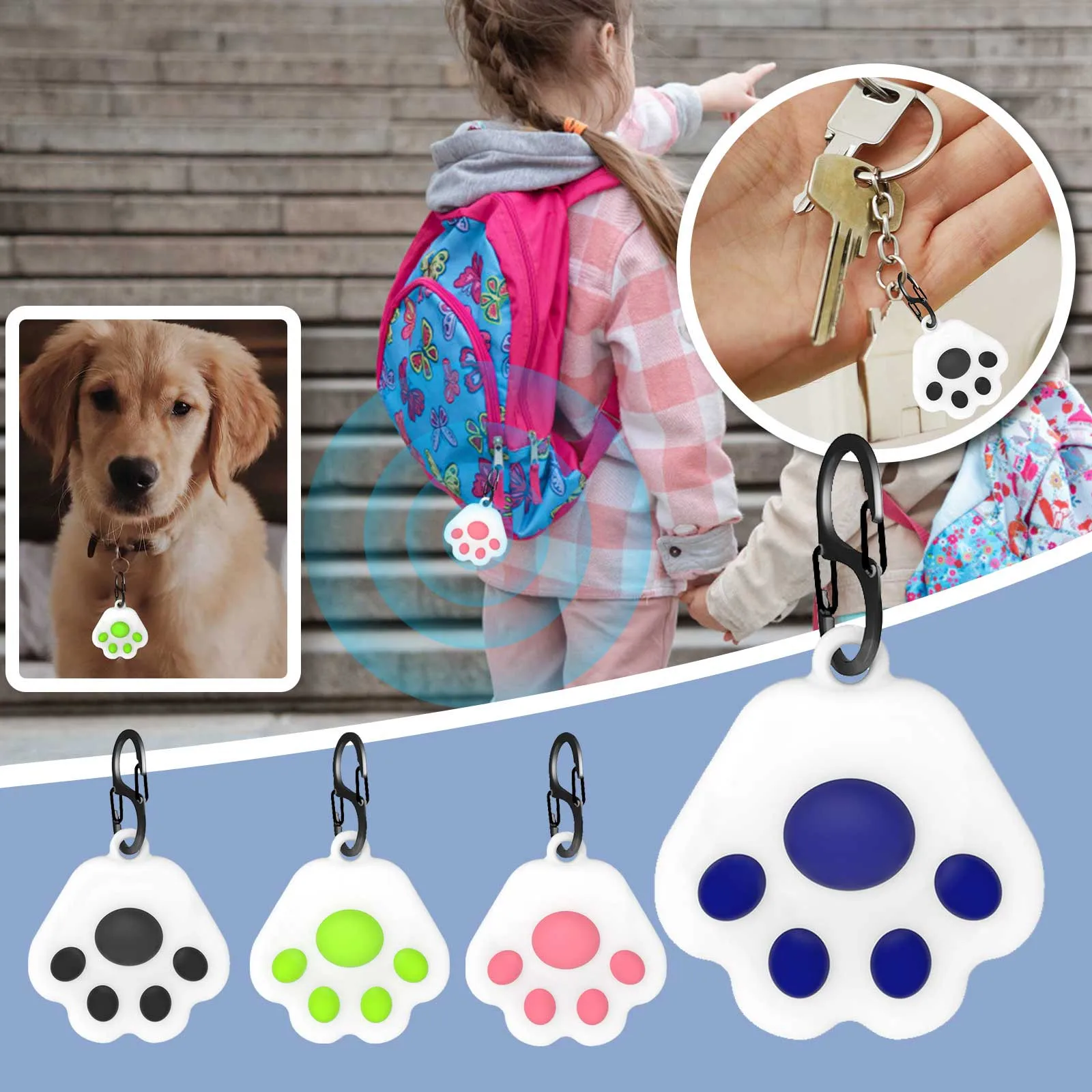 For Airtags Tracking Locator Silicone Protective Sleeve Footprints Dog