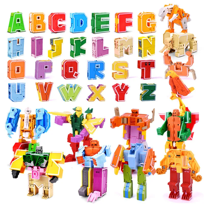 

Fun Alphanumeric Deformation Fit Dinosaur Animal Car Airplane Toy Puzzle Learning Early Education Toy Boy Girl Child Toy Gift
