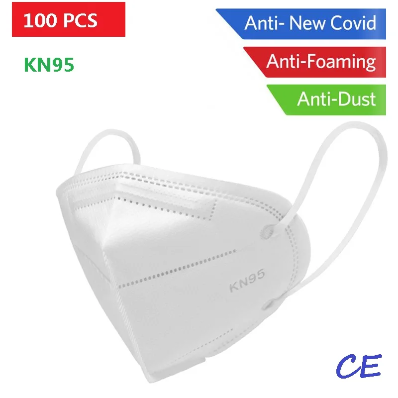 

100pcs KN95 Dustproof Anti-fog And Breathable Face Masks 95% Filtration N95 Masks Features as KF94 FFP2