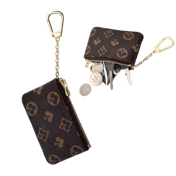 

Luxury Mini ID& Card Holder Wallet Purse Famous Brand Designer Zipper Coin Purse Leather Key Bag Unisex Key Purse and Wallet