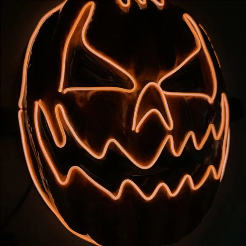 Хэллоуин страшная светящаяся тыквенная Маска Косплей Led маска для костюма светодиодный провод для фестиваля вечерние, танцевальный мяч, Рейв Косплей