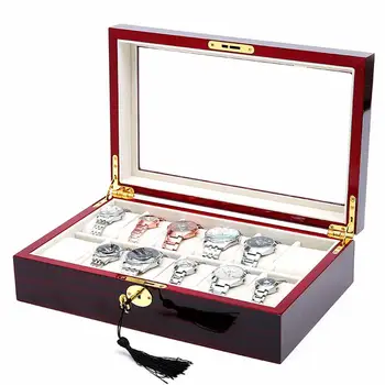 

12 Slots Faux Leather Watch Jewelry Display Case Holder Box Storage Organizer Watch Box Case Professional Holder Organizer for C