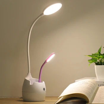

New LED Rechargeable Table Lamp Touch switch Pen Holder table light Eye protection learn reading table lamp