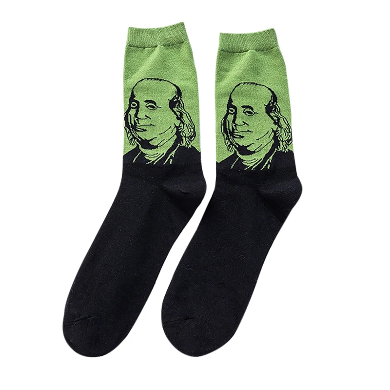 

Casual Crew Socks Men Art Patterned Breathable Cotton Hosiery Footwear Outdoor Sports Cycling Running Sportswear Accessories