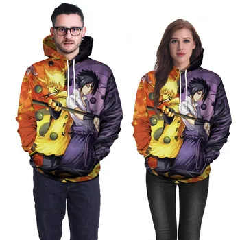 

2019 Autumn Naruto Anime Hoodie Sweatshirt Pullovers Printed Sweatshirt Street Large Size Sweatshirts Couple Sweatshirt M-XXL