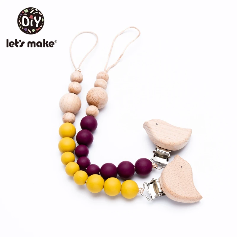 

Let'S Make 1pc Baby Toys Silicone Pacifier Chain Personalized Pacifier Clip Bpa Free Silicone Beads For Baby Silicone Teethers