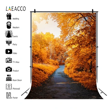 

Laeacco Autumn Landscape Photophone Yellow Forest Maple Trees Pathway Backgrounds Photography Backdrops Baby Portrait Photozone