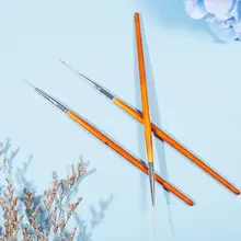 Ручка для рисования ногтей с тремя ногтями из темно-красного дерева, ручка для рисования ногтей, супер длинный провод, инструменты для украшения маникюра