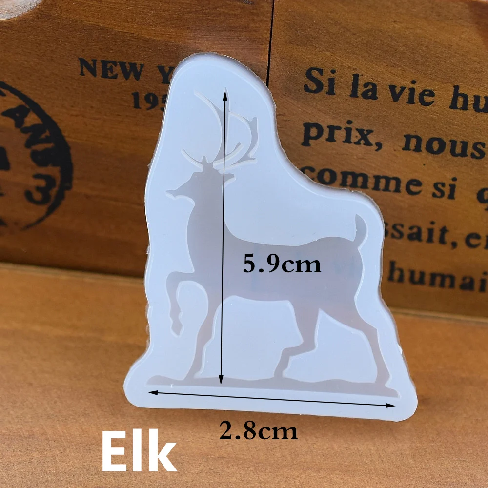 elk Силиконовая форма для украшения красоты рыбий хвост Дельфин лося кулон Смола силиконовая форма ручной работы инструмент формы для эпоксидной смолы - Цвет: elk