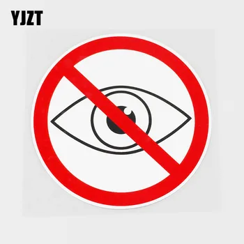 

YJZT 11.4CMX11.4CM It's Forbidden To Watch Here PVC Decal Car Sticker Eye 11B-0071